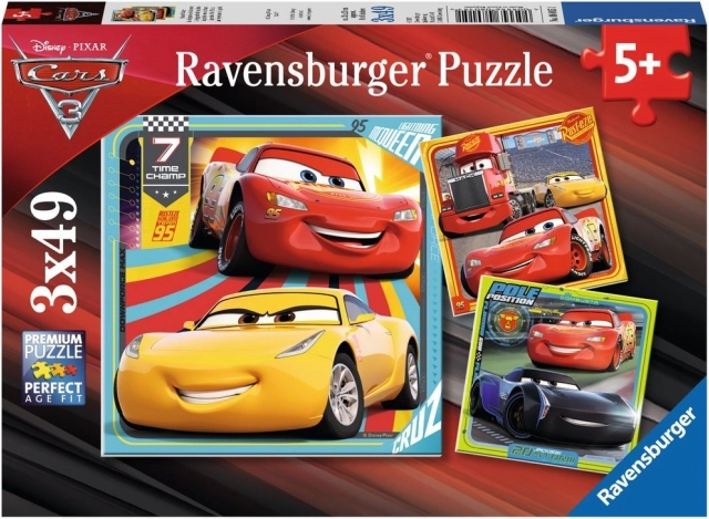 Παζλ Ravensburger Cars 3 στους αγώνες 3×49 κομμάτια