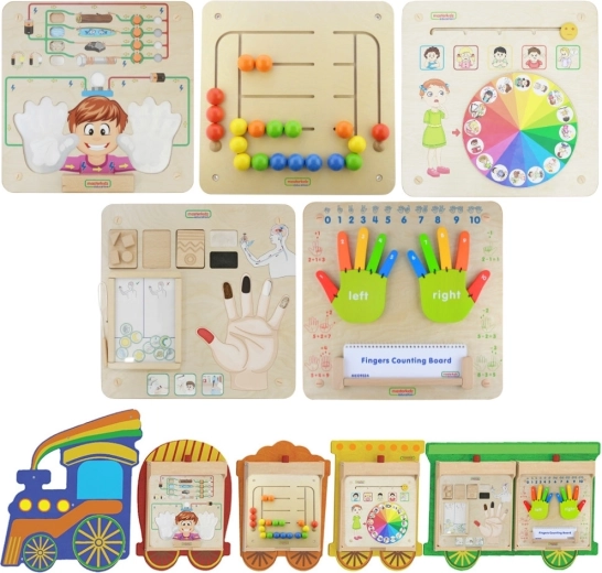 Masterkidz Flex σετ τρένου 5σε1 – επιτοίχιες αισθητηριακές και κινητικές σανίδες
