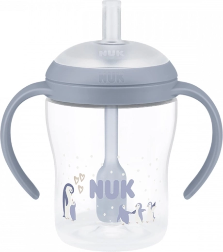 Εκπαιδευτικό μπιμπερό NUK Perfect Match με σιλικονούχο καλαμάκι 150 ml, πιγκουίνος
