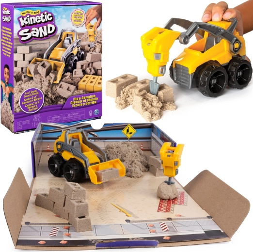 Spin Master Kinetic Sand εργοτάξιο άμμου με φορτηγό-φορτωτή 545 g