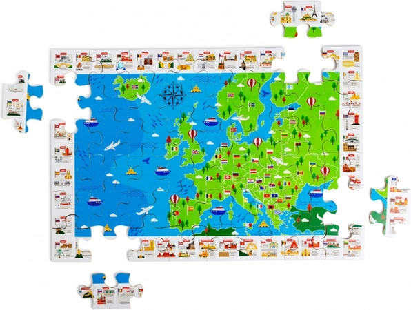Bigjigs Toys ξύλινο παζλ δαπέδου χάρτης της Ευρώπης – 48 κομμάτια