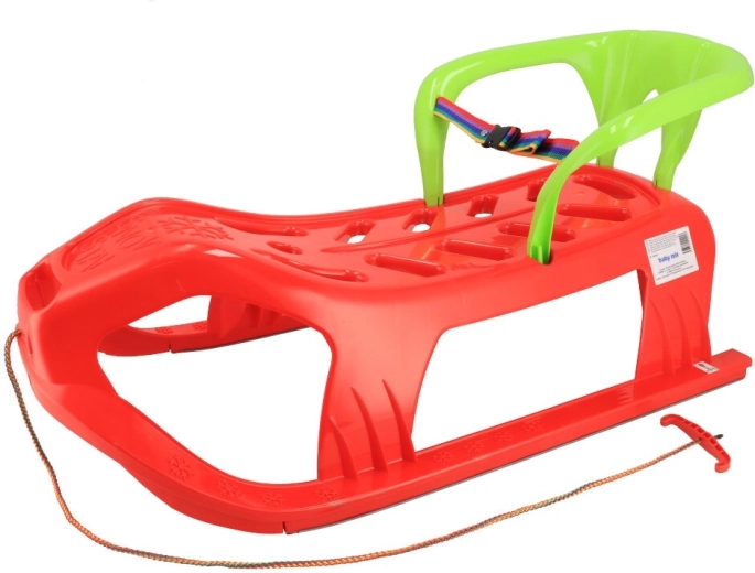 Πλαστικό έλκηθρο με πλάτη Baby Mix Snow Star κόκκινο