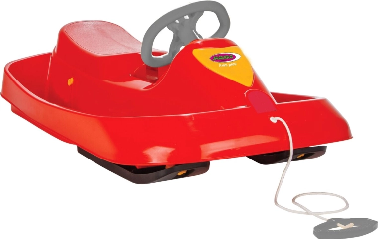 Παιδικό έλκηθρο Snow Play Ralley 100 cm, κόκκινο, με τιμόνι και φρένο