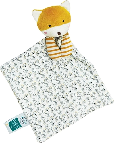 Δωροσετ doudou αλεπού με πανάκι αγκαλιάς από βιολογικό βαμβάκι 20 cm