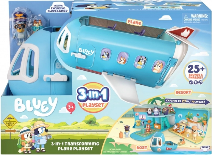 Bluey Αεροπλάνο 3 σε 1 με 2 φιγούρες