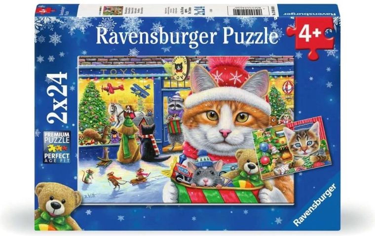 Παζλ Ravensburger Χριστουγεννιάτικα γατάκια 2×24 κομμάτια