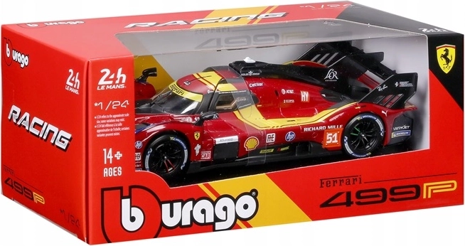 BBU Ferrari racing 499P Le Mans κόκκινο #51 μοντέλο αυτοκινήτου 1:24