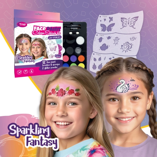 TyToo Sparkling Fantasy σετ ζωγραφικής προσώπου με στένσιλ