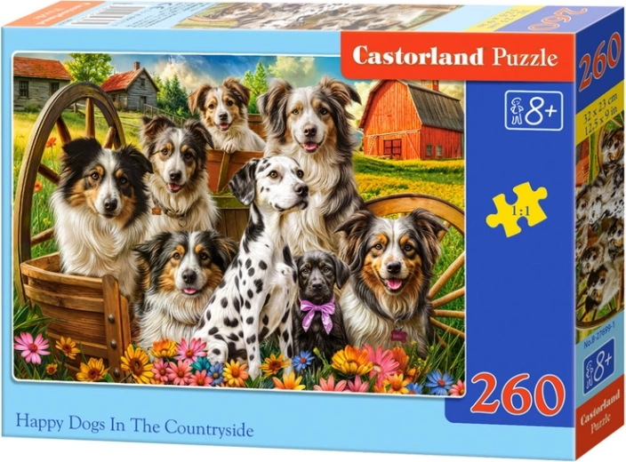 Παζλ 260 κομματιών Happy Dogs in the Countryside