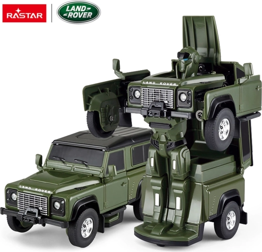 Μεταλλικό αυτοκίνητο και ρομπότ 2σε1 Rastar Land Rover Defender 1:32 πράσινο - 1 τεμάχιο