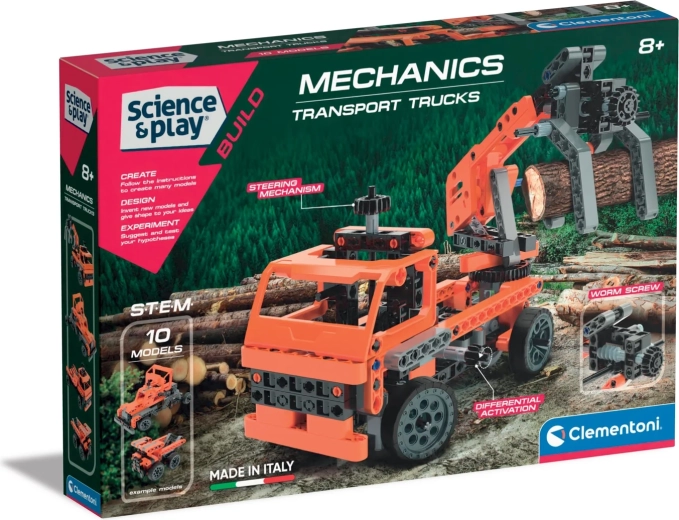 Clementoni science & play μηχανικό εργαστήριο – μεταφορικά φορτηγά 10σε1