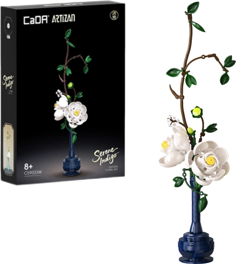 Κατασκευαστικό σετ CaDA λουλούδια Serene Indigo (παιώνιες) 47,9 cm, 324 κομμάτια