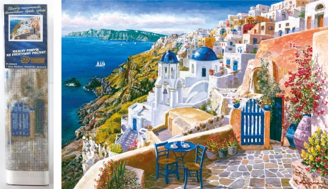 Διαμαντένια ζωγραφική Σαντορίνη 30 × 40 cm
