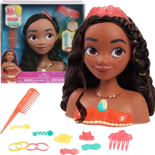 Κεφάλι χτενίσματος DISNEY MOANA (Βαϊάνα) με αξεσουάρ 14 τεμ.