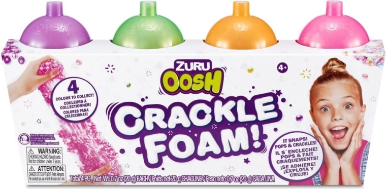 Σετ slime ZURU Oosh – αφρώδες slime που «σκάει», 4 τεμ.