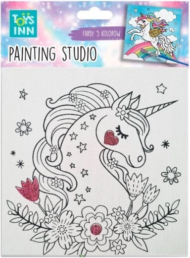 Σετ ζωγραφικής σε καμβά μονόκερος με λουλούδια