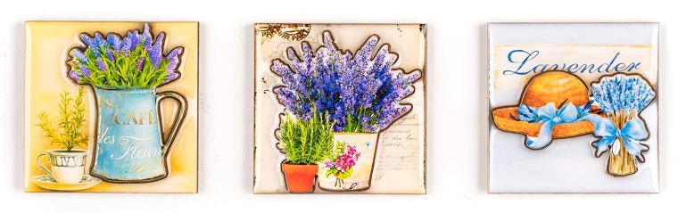 Μαγνητάκια Lavender – σετ 3 τεμαχίων, μίξη σχεδίων