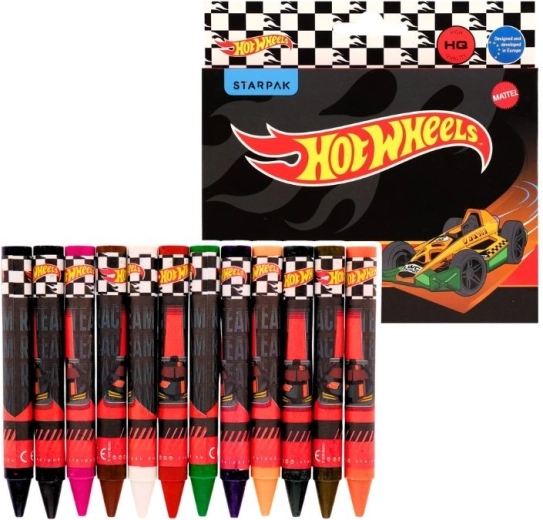 Jumbo κηρομπογιές Hot Wheels 12 χρώματα - 1 τεμάχιο