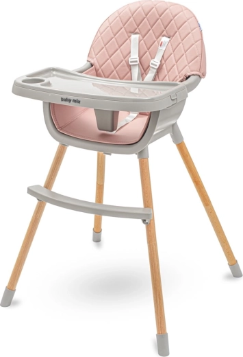 Παιδική καρέκλα φαγητού Baby Mix Freja dusty pink