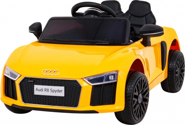 Ηλεκτρικό παιδικό αυτοκινητάκι Audi R8 Spyder με μπαταρία, κίτρινο, με τηλεχειρισμό