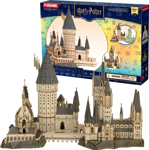 Puremind Harry Potter ξύλινο 3D παζλ Hogwarts – Μεγάλη Αίθουσα
