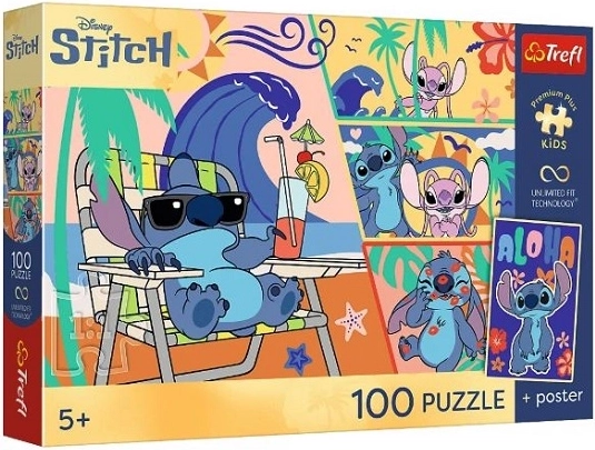 Premium παζλ για παιδιά Lilo & Stitch – Ημέρες στην παραλία 100 κομμάτια