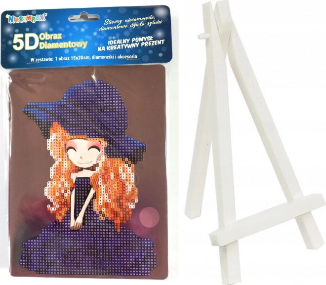 Διαμαντοζωγραφική Κορίτσι 15 × 20 cm με σταντ