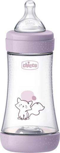 Chicco αντιαεροκοιλιακό βρεφικό μπιμπερό Perfect5 240 ml κορίτσι, μεσαία ροή 2μ+