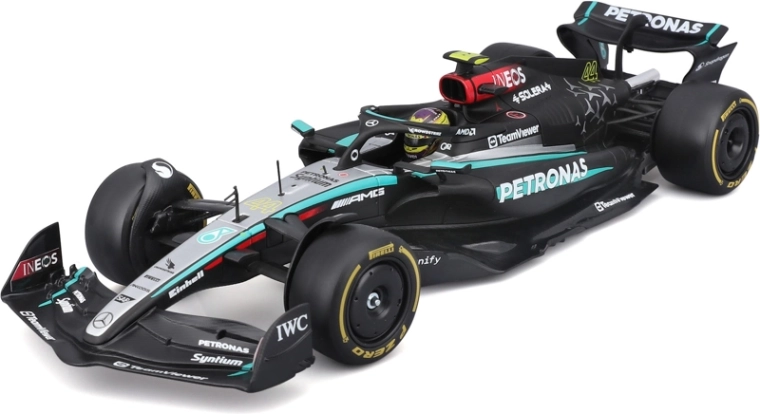 Bburago Mercedes-AMG Petronas W15 2024 #44 Lewis Hamilton – μοντέλο Formula 1 1:24 σε ακρυλικό κουτί