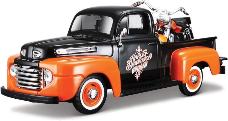 Maisto Harley-Davidson custom Ford F-1 pick-up 1948 με 1958 FLH Duo Glide 1:24