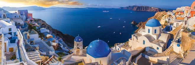 EUROGRAPHICS πανοραμικό παζλ 1000 κομματιών – Σαντορίνη, Ελλάδα (Air Pano)