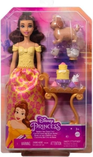 Disney Princess Μπέλα με καρότσι τσαγιού – σετ παιχνιδιού κούκλας