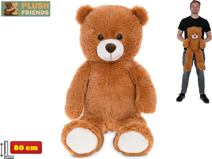 Λούτρινο αρκουδάκι Plush Friends 80 cm – σκούρο καφέ