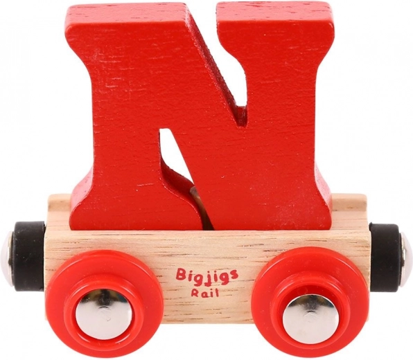 Bigjigs Rail βαγονάκι με το γράμμα N για ξύλινο σιδηρόδρομο