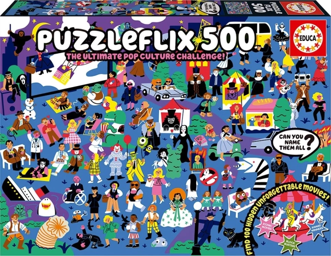 Educa Puzzleflix 500 κομμάτια – κινηματογραφική πρόκληση με 100 κρυφές αναφορές