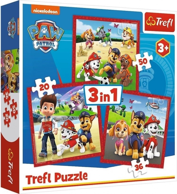 Παζλ 3 σε 1 PAW PATROL Χαρούμενα κουτάβια Trefl