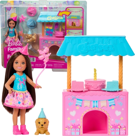 Mattel Barbie Club Chelsea γενέθλια-έκπληξη – σετ με κούκλα, σκυλάκι και αξεσουάρ