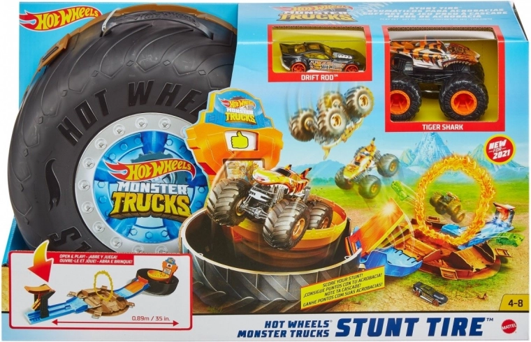 Hot Wheels Monster Trucks αρένα κασκαντέρ μέσα σε λάστιχο – φορητό σετ