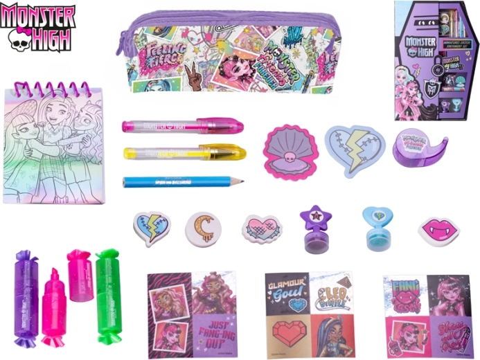 Monster High κασετίνα για σχολικά είδη με αυτοκόλλητα