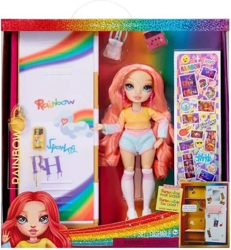 Rainbow High μοντέρνα κούκλα με σχολικό ντουλαπάκι και αξεσουάρ