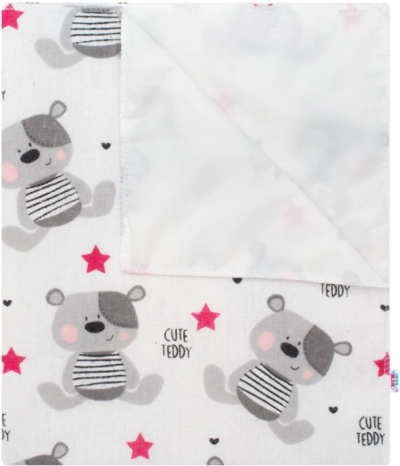Αδιάβροχο φανελένιο υπόστρωμα New Baby Cute Teddy ροζ