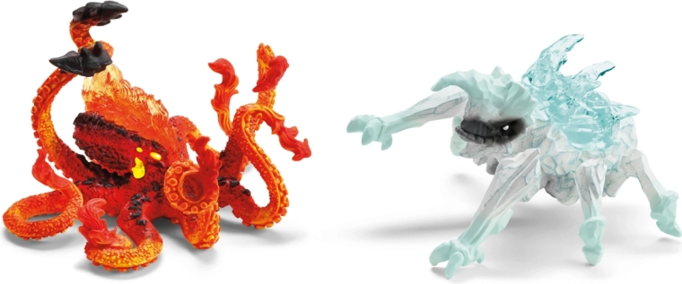 Schleich Eldrador Creatures: παγωμένος σκαθάρι vs. πύρινος κράκεν