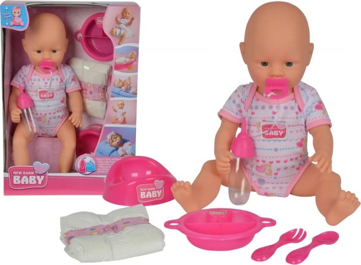 Κούκλα New Born Baby με αξεσουάρ 38 cm
