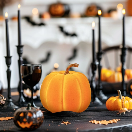 Πορτοκαλί διακοσμητική κολοκύθα για το Halloween 16,5 cm