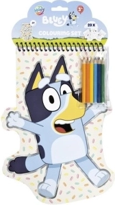 Bluey βιβλίο ζωγραφικής με αυτοκόλλητα και ξυλομπογιές (6 τεμ.)