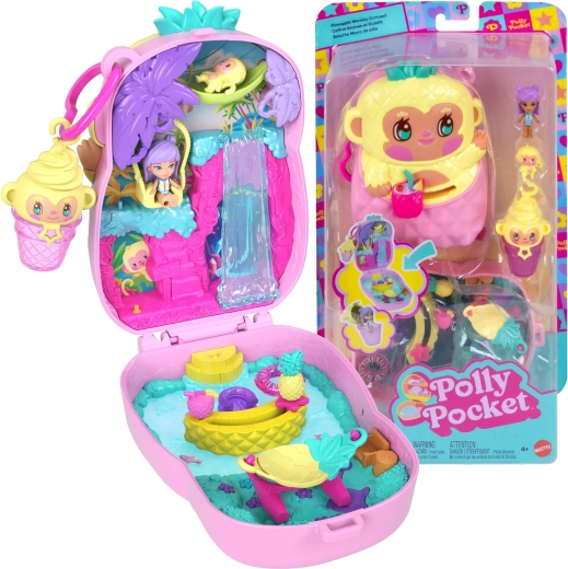 Polly Pocket πιθηκάκι-ανανάς – συμπαγές σετ παιχνιδιού με φιγούρες και αξεσουάρ