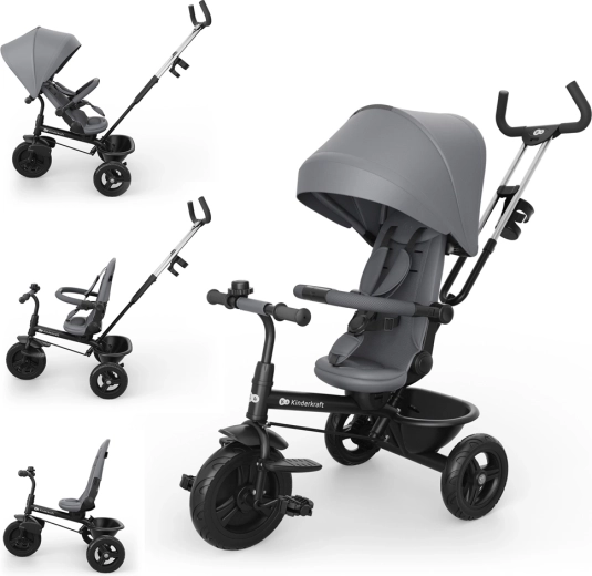 Kinderkraft Aston 2 Plus τρίκυκλο 6σε1 γκρι