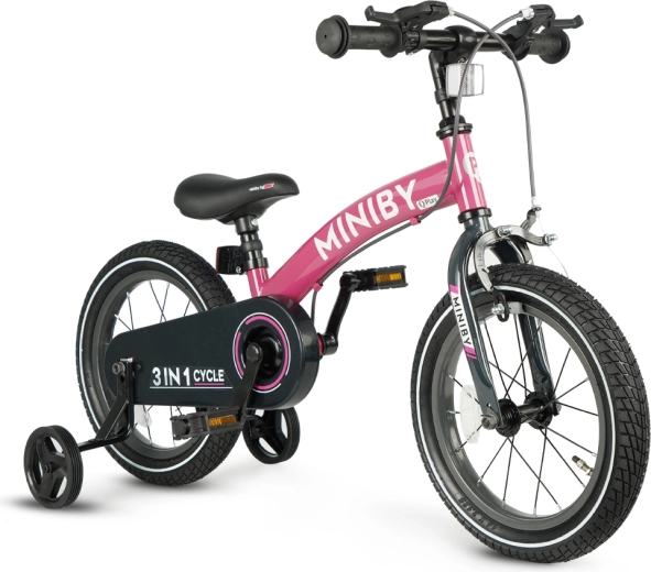 Qplay Miniby 3σε1 παιδικό ποδήλατο 14" ροζ