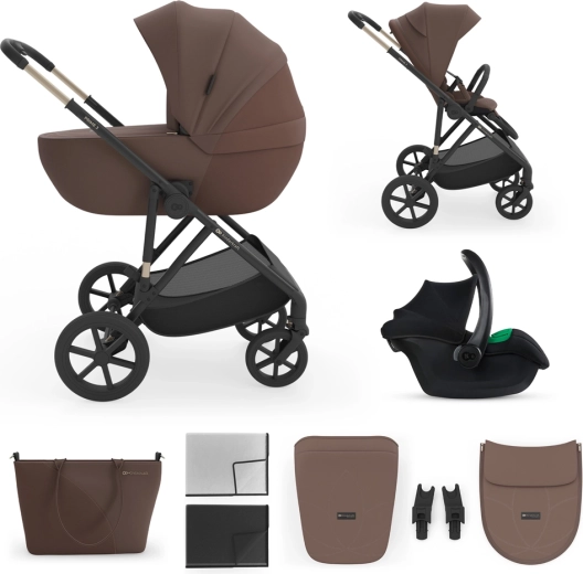 Συνδυαστικό καρότσι 3σε1 Kinderkraft Prime 3 velvet mocca