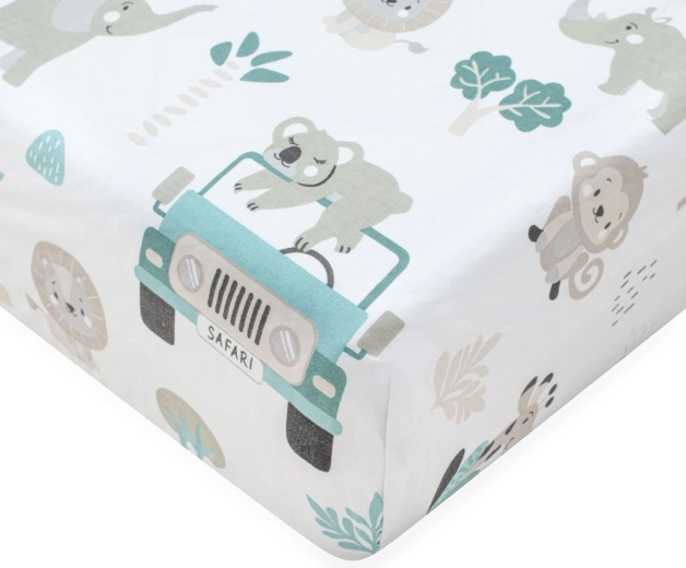 Βαμβακερό σεντόνι κούνιας NEW BABY Safari II 120 × 60 cm